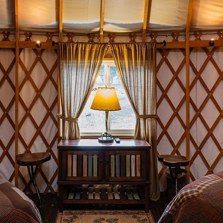 Spring Ridge Luxury Yurt - Creekside Glamping With Private Hot Tub Villa Topton Ngoại thất bức ảnh